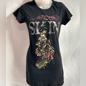 Ed Hardy by Christian Audigier Geisha SKIN T-shirt- as seen on Madonna.